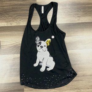 Mark Classic Sequined French Bulldog Razor Back Tank